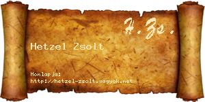 Hetzel Zsolt névjegykártya